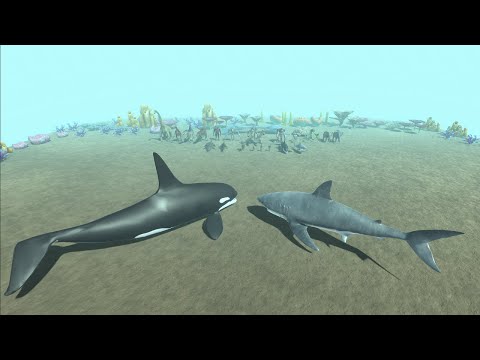 NEW UNIT GREAT WHITE SHARK WITH ORCA VS EVERY BOSS AND MINI BOSS Animal Revolt Battle Simulator