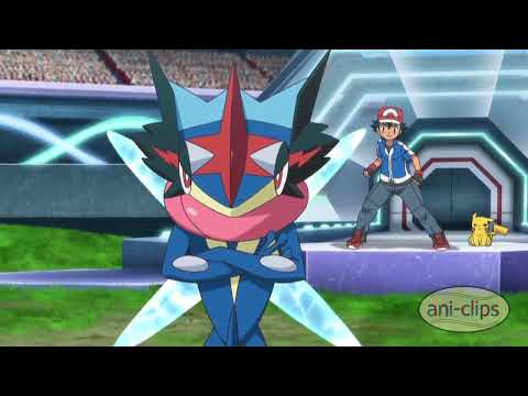 Ash's Greninja vs Alain's Mega Charizard X Final Match - Pokemon XY&Z