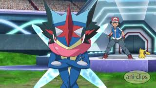 Ash's Greninja vs Alain's Mega Charizard X Final Match - Pokemon XY&Z