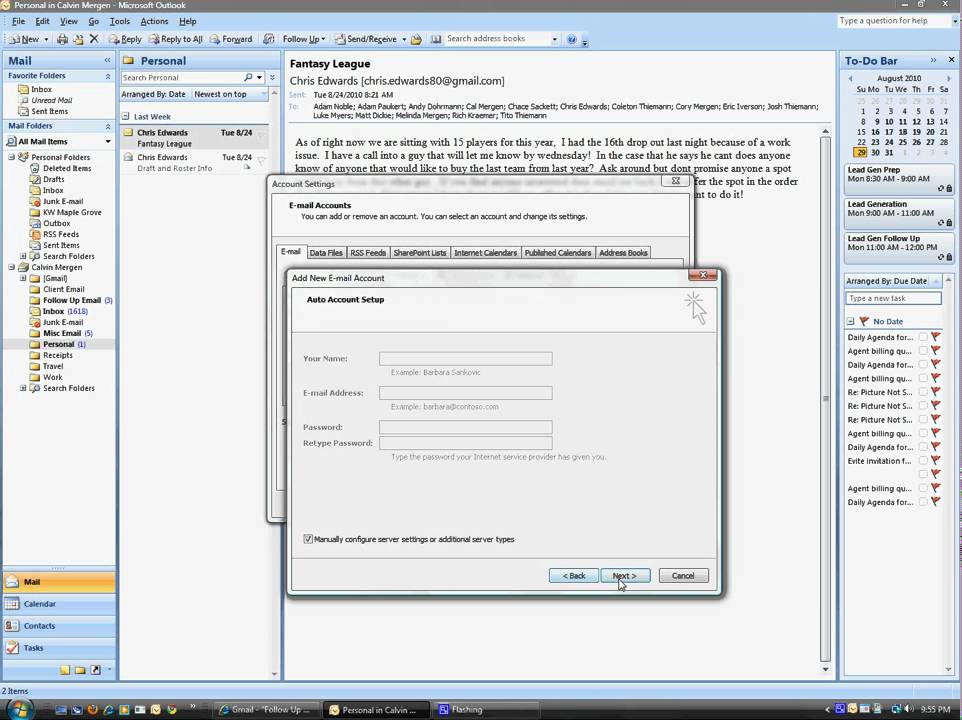 Setting Up IMAP Gmail with Outlook So your Folders Come over to Outlook