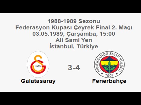 Galatasaray 3-4 Fenerbahçe [HD] 03.05.1989 - 1988-1989 Turkish Cup Quarter Final 2nd Leg (Ver. 1)
