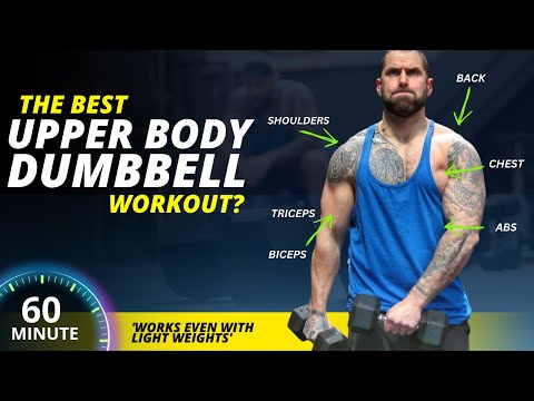 1 Hour Upper Body Dumbbell Workout – No Repeat (Constant Variety, Home or Gym)