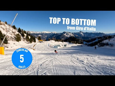 Skiing Slope 5 & 4 (Blue) at Zoncolan Ski Resort - From Giro d'Italia Lift | 2.7 km