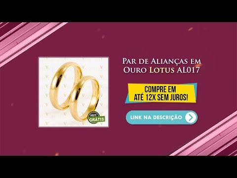Par de Alianças em Ouro Tradicional Lótus AL017 Primor Joias