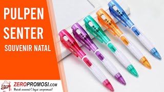 Souvenir Natal Multifungsi  Pulpen Senter LED Custom Nama Logo