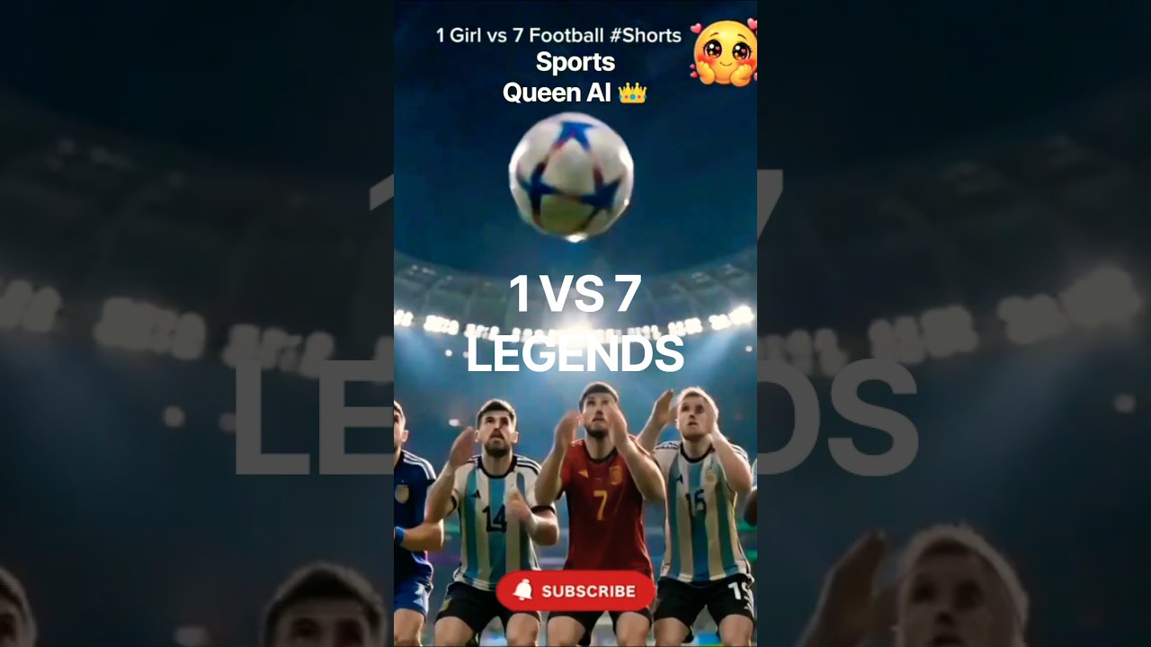 1 Girl vs 7 Football Legends! ⚽🔥 #Shorts