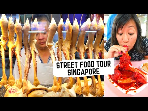 SINGAPORE STREET FOOD tour | BEST Hainanese CHICKEN RICE in SINGAPORE | UNIQUE Singaporean cuisine
