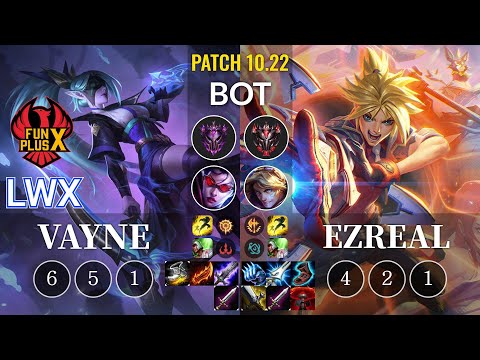FPX Lwx Vayne vs Ezreal Bot - KR Patch 10.22