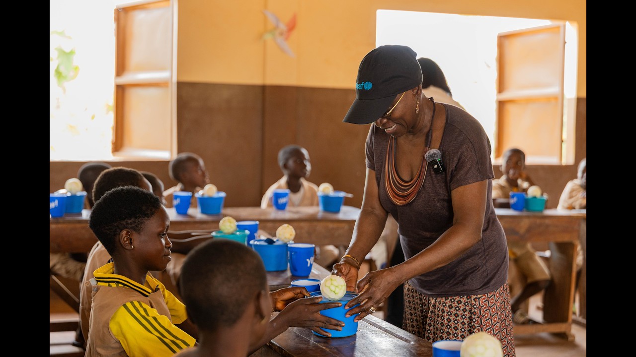 UNICEF Goodwill Ambassador Angelique Kidjo promotes the rights of children in Benin