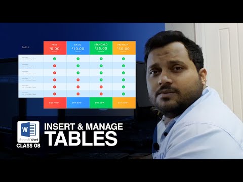 Create and Managing Tables | Class 8 | Microsoft Word Complete Training Course | اردو हिंदी