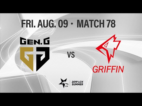 GEN vs GRF | Match78 H/L 08.09 | 2019 LCK Summer