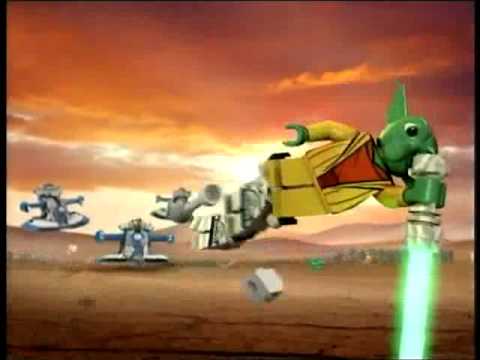 LEGO Star Wars Clone Wars Figure Master Yoda x Clone Troopers x Battle Droids.wmv
