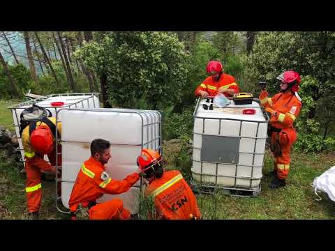 Antincendi Boschivi - ESERCITAZIONE AIB CON MONTAGGIO VASCHE SU POGGIO MONTEFERRATO Regione Toscana