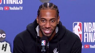 Download the video "Kawhi Leonard Postgame Interview - Game 5 | Warriors vs Raptors | 2019 NBA Finals"