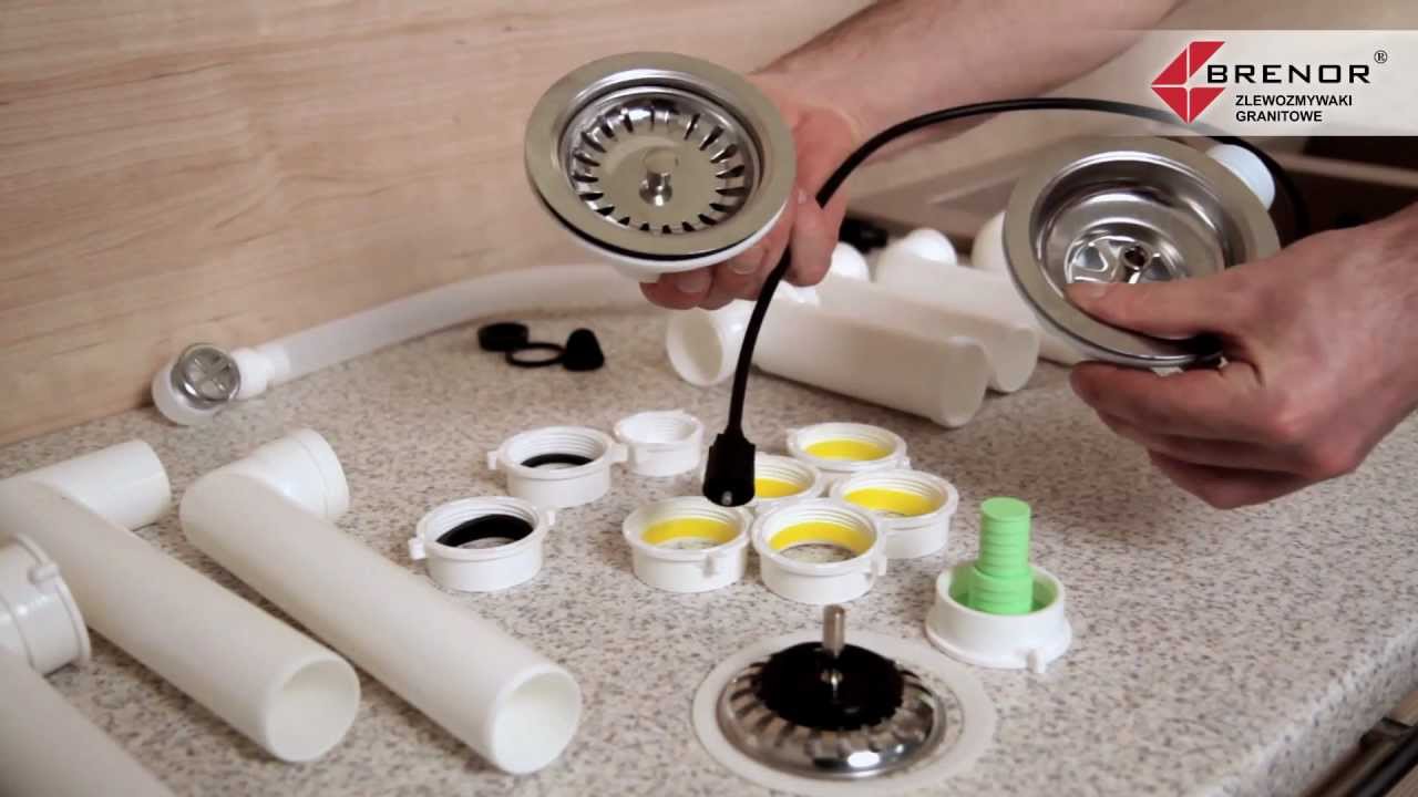 Montaż syfonu 2 komorowego do zlewozmywaka Brenor