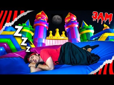 We spent the night in the world's largest inflatable castle without anyone seeing us!