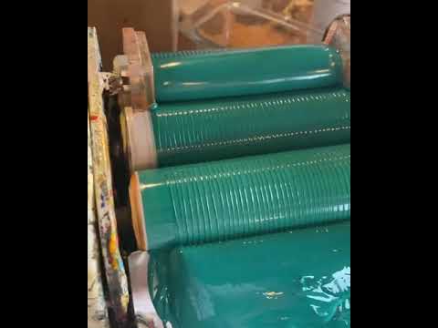 Viridian Green watercolour on our 3 roll mill - Jackman’s Art Materials