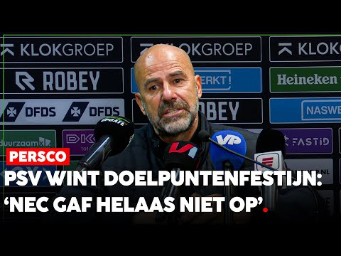 Peter Bosz verklaart opvallende keuzes PSV-opstelling in doelpuntenfestijn met NEC | FCUpdate Persco