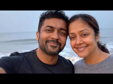 Suriya 🥰 Jyothika's Kerala Vacation | Beach Yoga | Couple Goals 💕 | #Shorts | #Trending