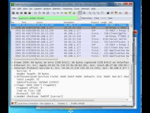 Filtering by process name in wireshark on windows