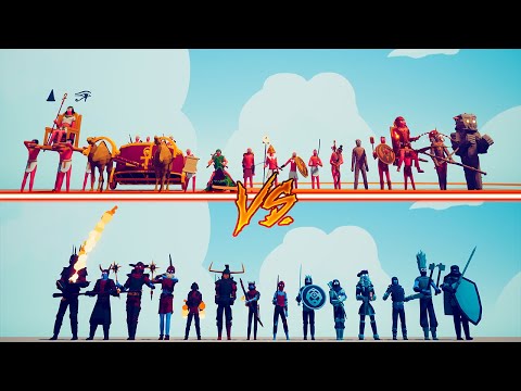 MEGA EGYPT TEAM vs ICE AND FIRE TEAM - Totally Accurate Battle Simulator | TABS