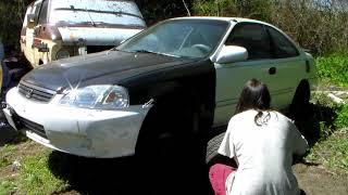Removing a '96-2000 Honda Civic Auto Transmission on the Ground