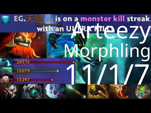 Arteezy Morphling vs Quinn Death Prophet, Gunnar Earth Spirit - comfy - dota2