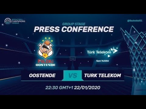 Filou Oostende v Türk Telekom - Press Conference - Basketball Champions League 2019-20