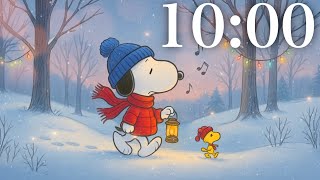 10 Minute Snoopy Winter Timer – Cozy Snowfall Ambience for Quick Focus & Relaxation