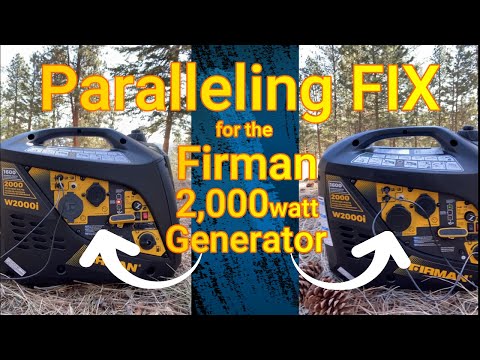 Firman 2,000 watt Generator - Paralleling Fix | From Costco