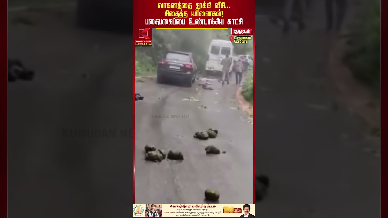 வாகனத்தை தூக்கி வீசி... சிதைத்த யானைகள்! பதைபதைப்பை உண்டாக்கிய காட்சி Uttarakhand | Kumudam News வாகனத்தை தூக்கி வீசி... சிதைத்த யானைகள்! பதைபதைப்பை உண்டாக்கிய காட்சி Uttarakhand | Kumudam News