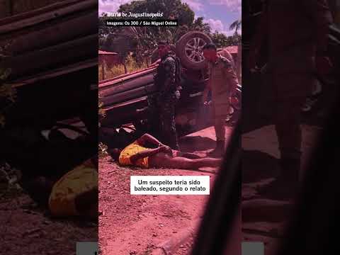 Perseguição termina com carro capotado e suspeito baleado em Bela Vista, em São Miguel do Tocantins