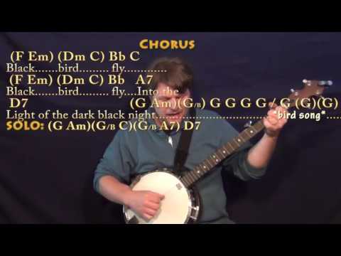 Blackbird (The Beatles) Banjo Cover Lesson with Chords/Lyrics