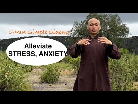 Alleviate STRESS, and ANXIETY | 5-Min Simple Qigong for Beginners