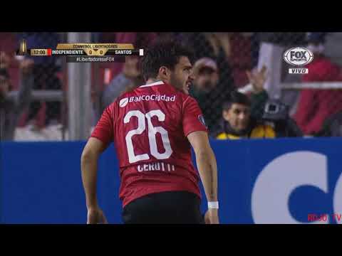Independiente vs Santos-Octavos de Final Ida-Copa Libertadores 2018-PRIMER TIEMPO COMPLETO