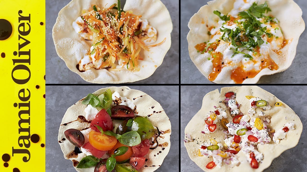 100 calorie poppadom snacks: Jamie Oliver