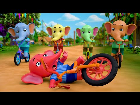 Cycle Race | पाँच मोटे हाथी | Popular Hindi Rhymes - Zappy Zoo