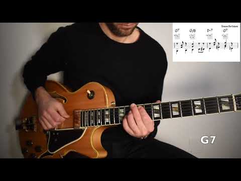 Joe Pass' style walking bass line on rhythm changes' B section 