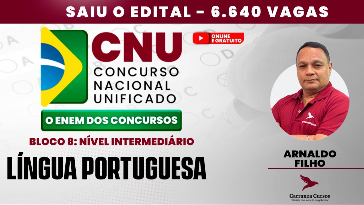 CNU - Bloco 8 Nível Intermediário - Língua Portuguesa - Concurso