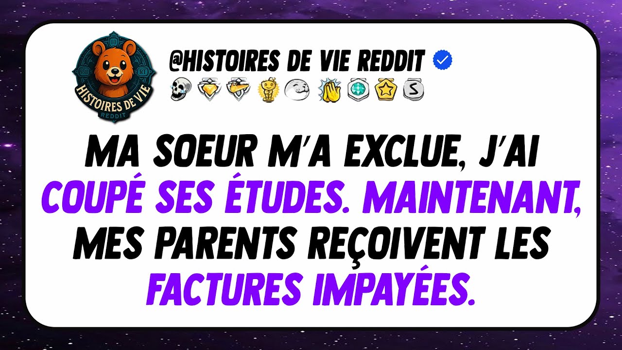 Ma sœur m’a exclue, j’ai coupé ses études. Maintenant, mes parents reçoivent les factures impayées.
