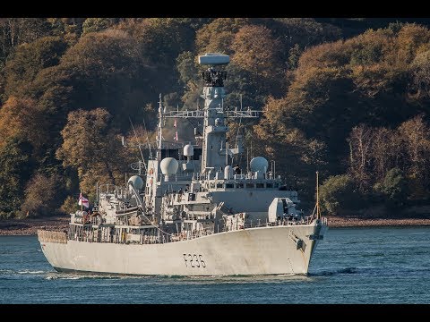 HMS Montrose departing Plymouth for a 3 year deployment - 29/10/2019