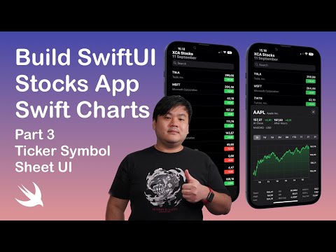 Build Swift Charts Stocks App Part 3 - Ticker Symbol Sheet UI - SwiftUI iOS 16 App thumbnail