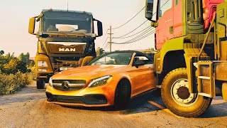 Download the video "Overtakes and Car Crashes #04 [BeamNG.Drive]"