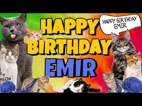 Happy Birthday Emir! Crazy Cats Say Happy Birthday Emir (Very Funny)