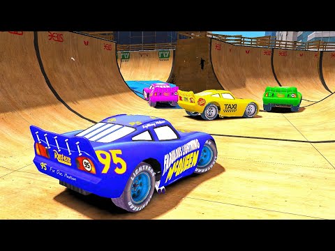 GTA 4 Lightning McQueen Cars Amazing Stunt Ramp Jump Testing - mods
