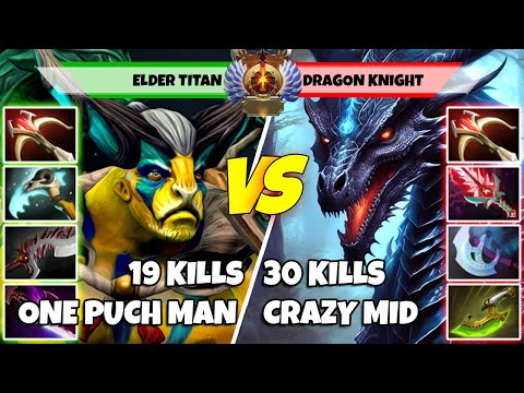 ELDER TITAN (Off) vs DRAGON KNIGHT (Mid) - Epic Battle Of Immortal Rank Dota 2 Players - Z Dota 2
