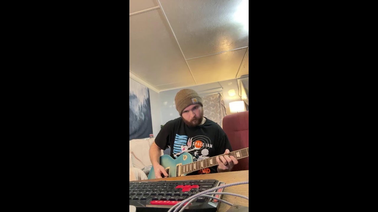 Playing guitar and relaxing