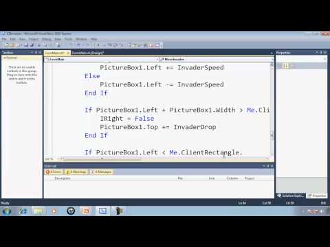 Visual Basic Express 2010 Tutorial 36 Invading Earth - EZInvaders Part 5 Game