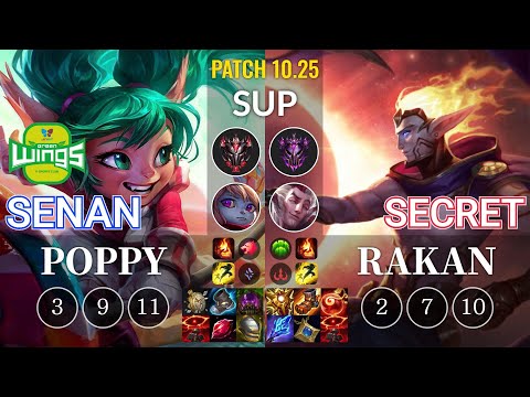 JAG Senan Poppy vs Secret Rakan Sup - KR Patch 10.25