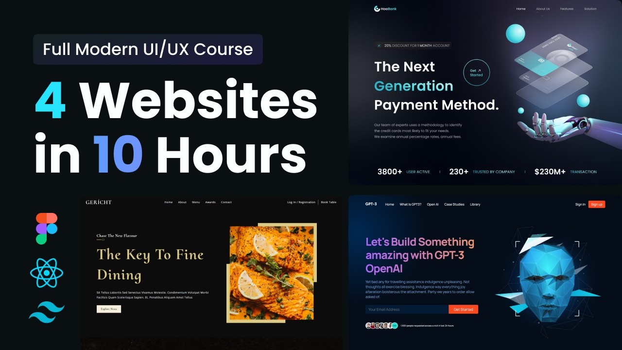 Build and Deploy 4 Modern React Apps and Get Hired as a Frontend Developer | Full 10-Hour Course